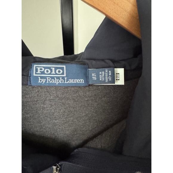 Ralph Lauren Hybrid Quarter-Zip Hoodie Navy - Picture 3 of 5